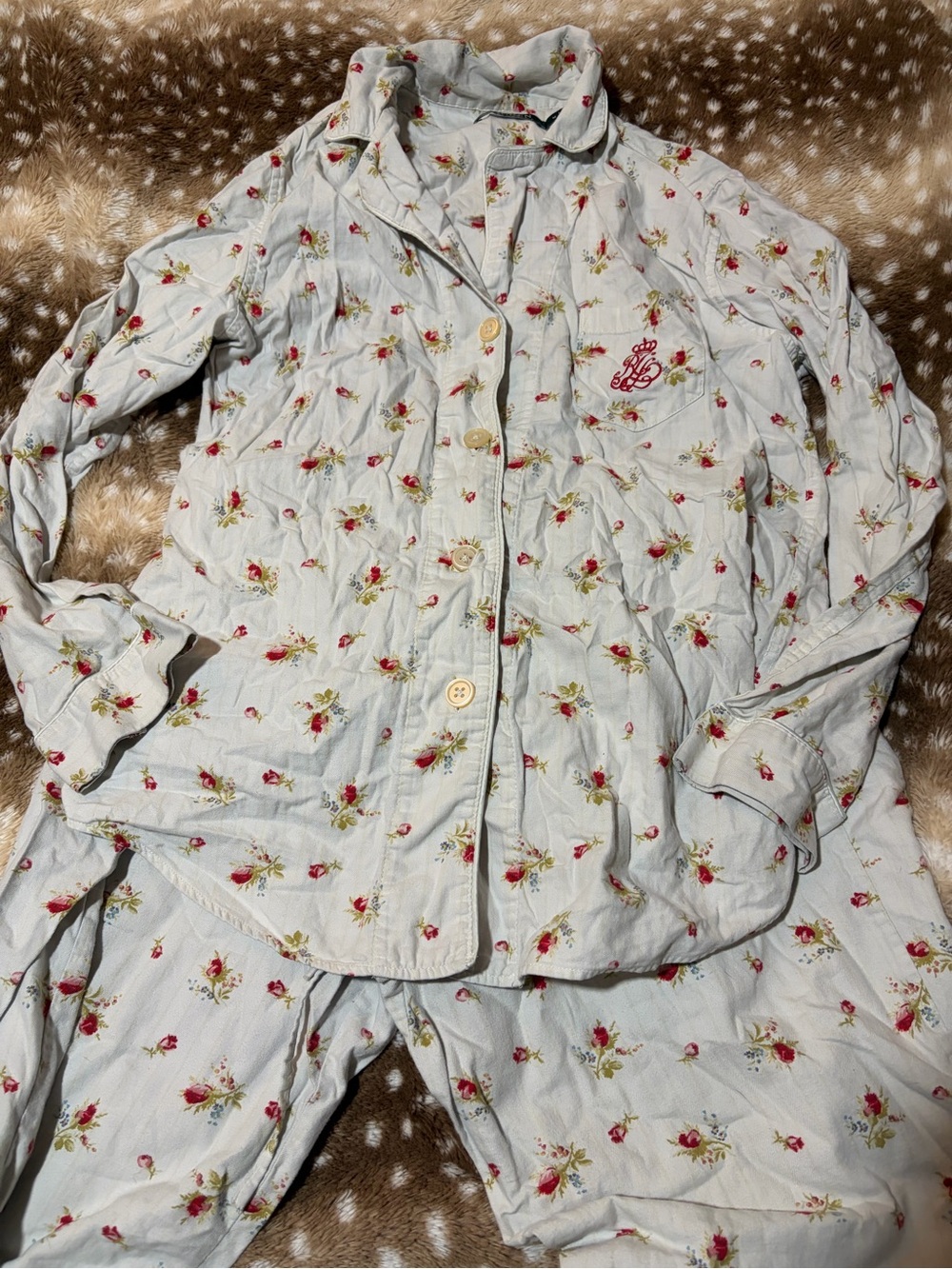 Vintage Ralph Lauren Floral Pajama Set